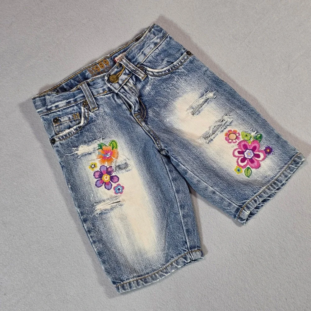 1989 Children's Place - Distressed Embroidered Bermuda Shorts - Girls 6
